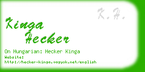 kinga hecker business card